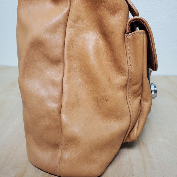 Kate Landry Natural Leather Moto Tote Bag - Picture 11 of 12